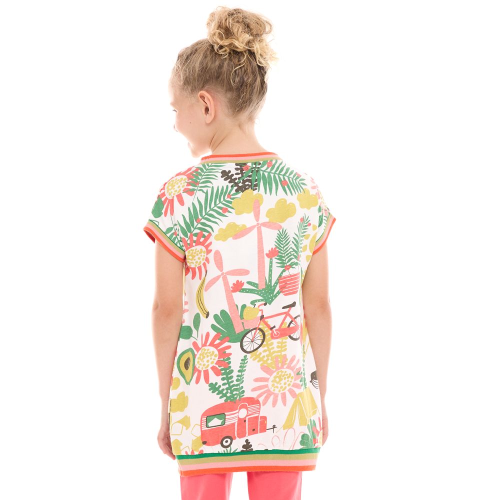 Victor and Jane - Girls' Printed Short Sleeve Long Top