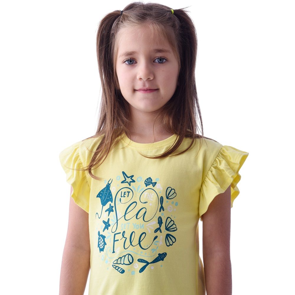 Victor and Jane - Girls’ Tee & Legging 2-Piece Set - Yellow & Green