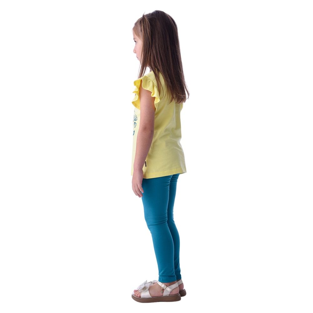 Victor and Jane - Girls’ Tee & Legging 2-Piece Set - Yellow & Green