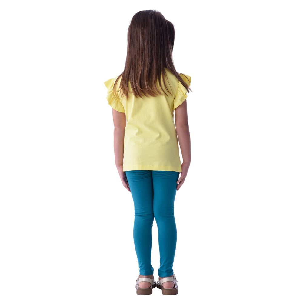 Victor and Jane - Girls’ Tee & Legging 2-Piece Set - Yellow & Green