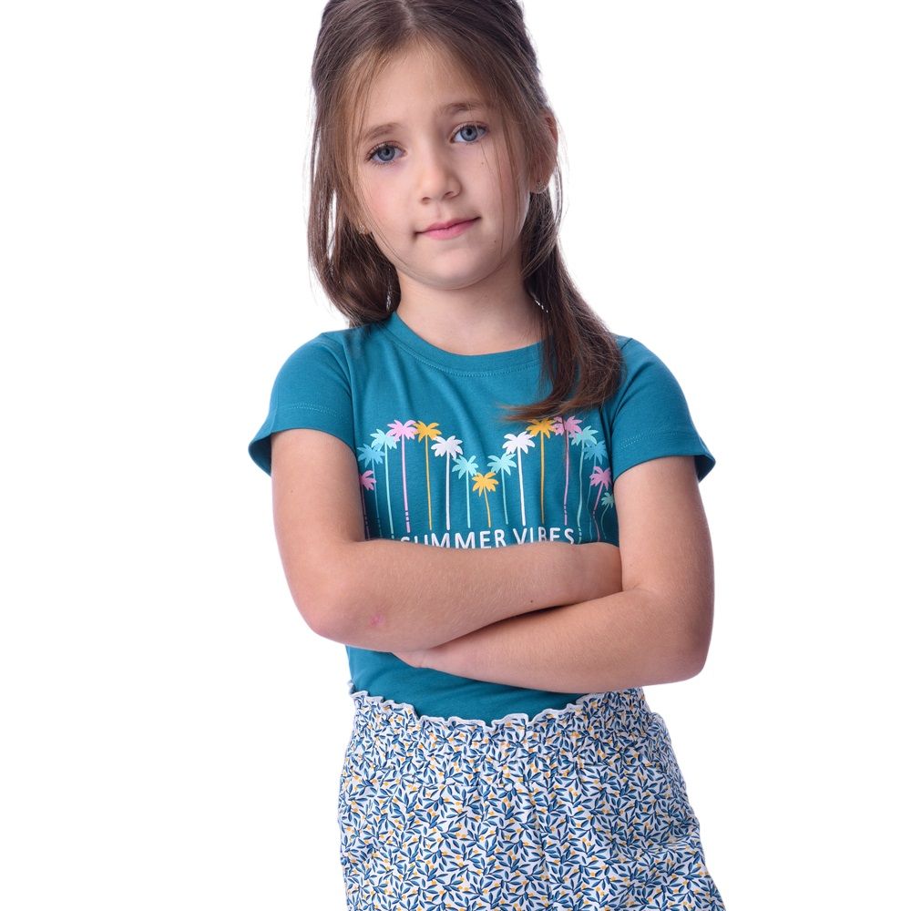 Victor and Jane - 2pc-Set - Girls Summer Vibes Tee And Straight Fit Pants