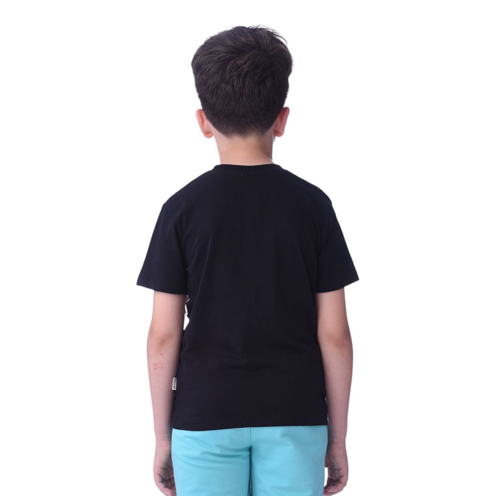 Victor and Jane - Boys T-Shirt And Shorts - 2pc Set - Black/Blue