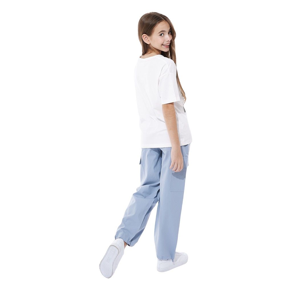 Victor and Jane - Girl's T-Shirt And Cargo Pants - Blue/White