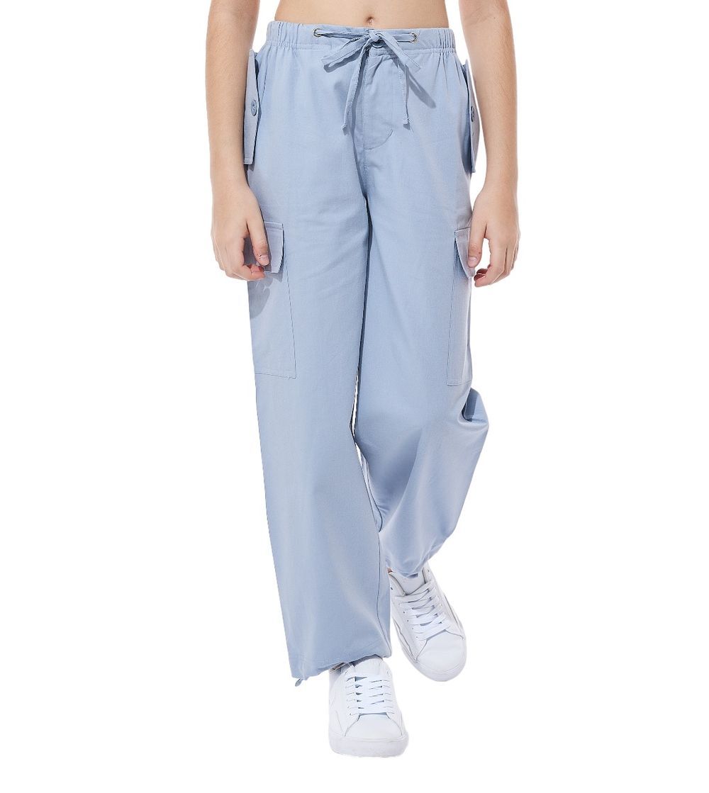 Victor and Jane - Girl's T-Shirt And Cargo Pants - Blue/White