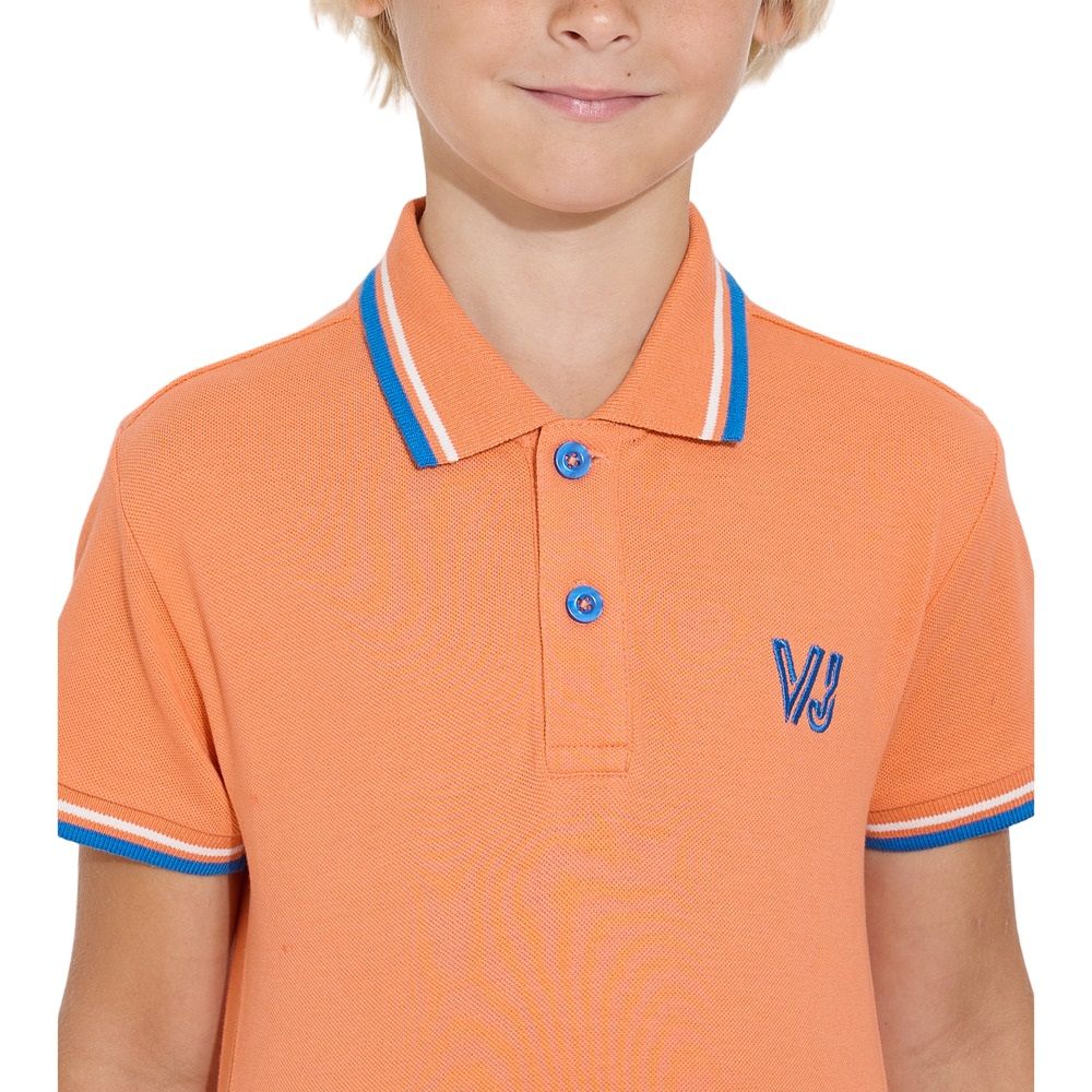 Victor and Jane - Solid Polo T-Shirt - Coral