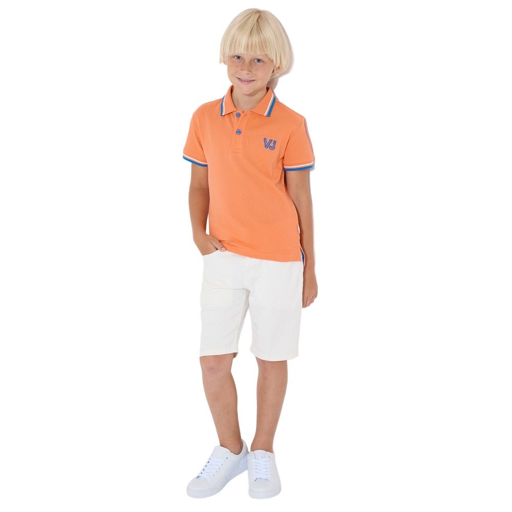 Victor and Jane - Solid Polo T-Shirt - Coral