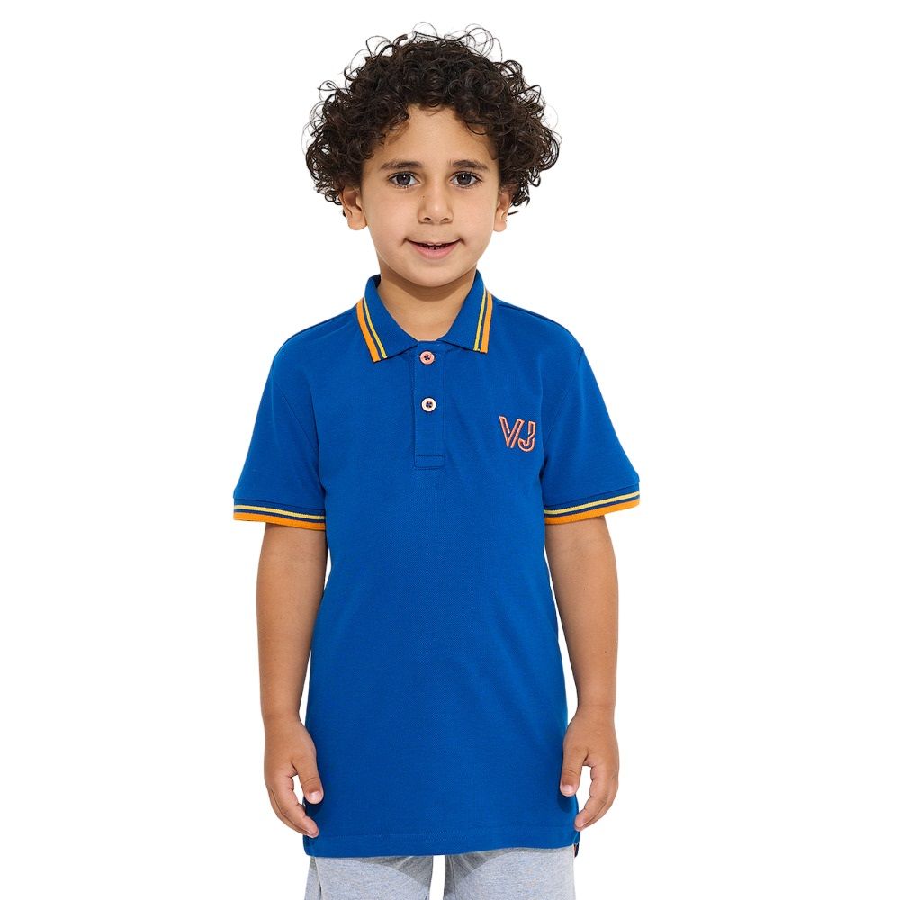 Victor and Jane - Solid Polo T-Shirt - Blue