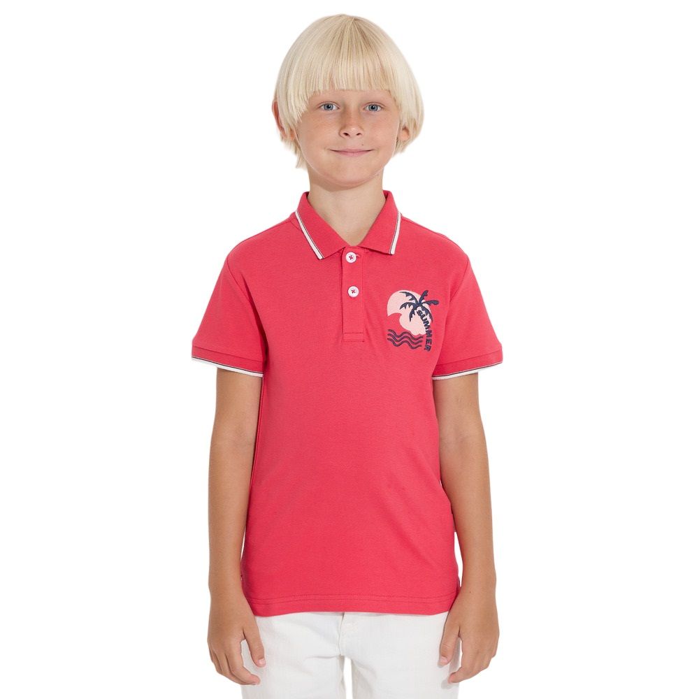 Victor and Jane - Junior Boy's Solid Polo T-Shirt - Fuschia