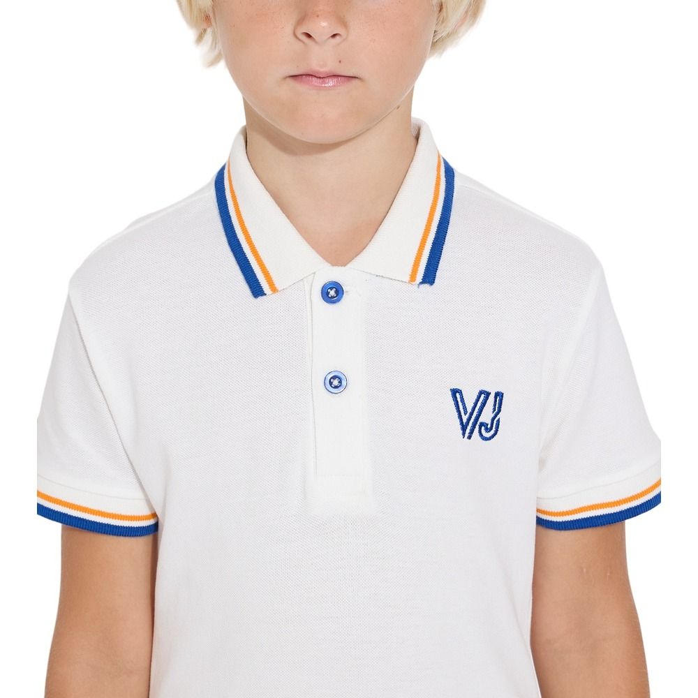 Victor and Jane - Junior Boys Solid Polo T-Shirt - Off-White