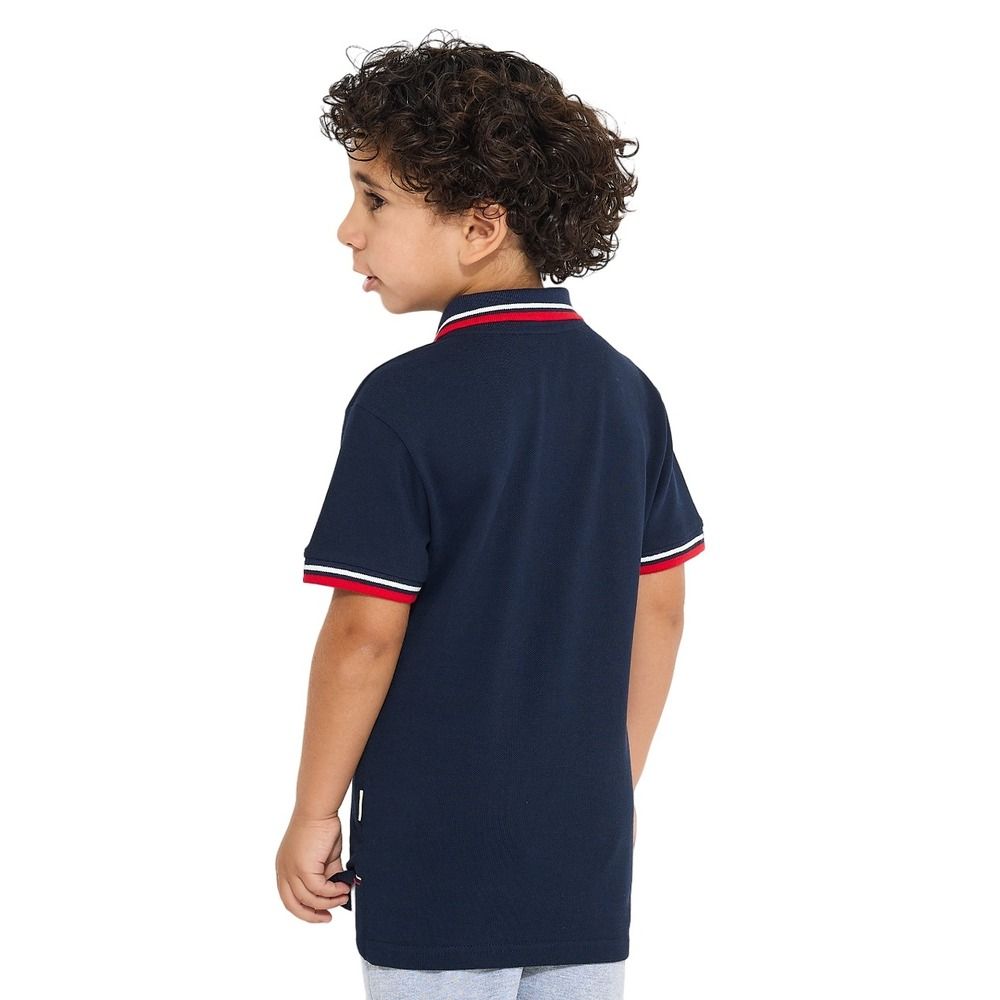 Victor and Jane - Junior Boys Solid Polo T-Shirt - Navy Blue