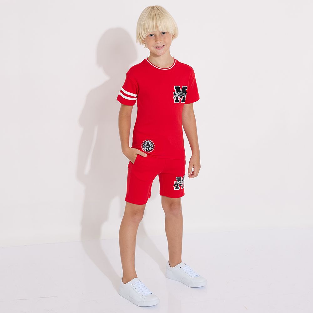 Victor and Jane - Boys' T-Shirt & Shorts Set - Red