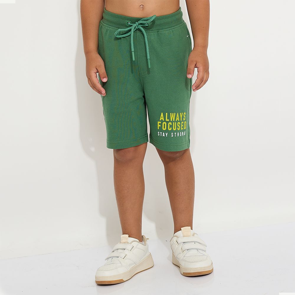 Victor and Jane - Boys' T-Shirt & Shorts Set - Future is Unknown - White & Dark Green