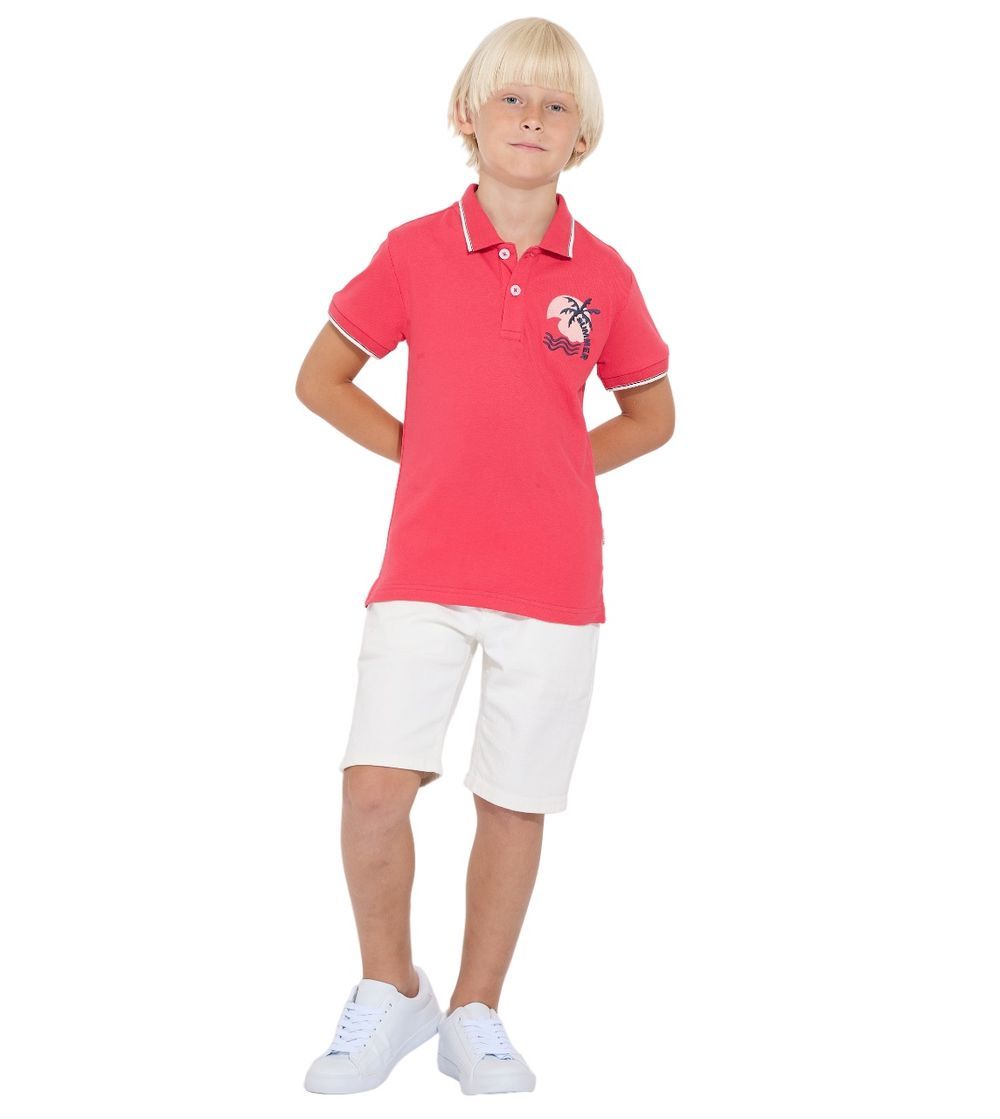 Victor and Jane - Boys' Short Sleeve Polo Shirt - Pink