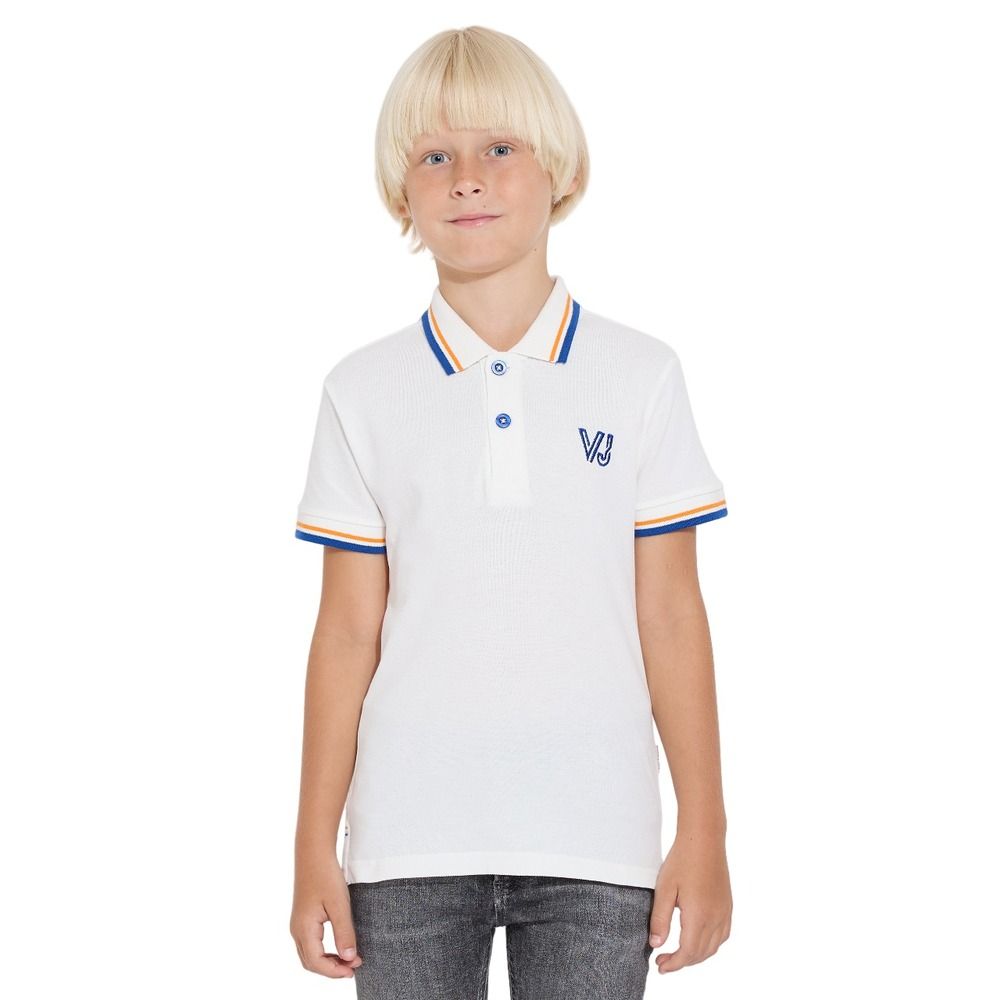 Victor and Jane - Boys' Short Sleeve Polo Shirt - Off White