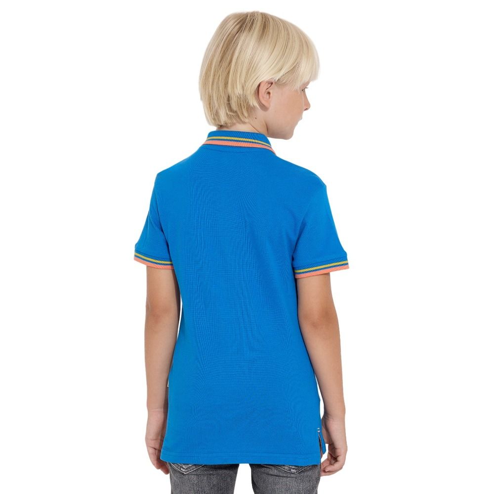 Victor and Jane - Boys' Short Sleeve Polo Shirt - Blue