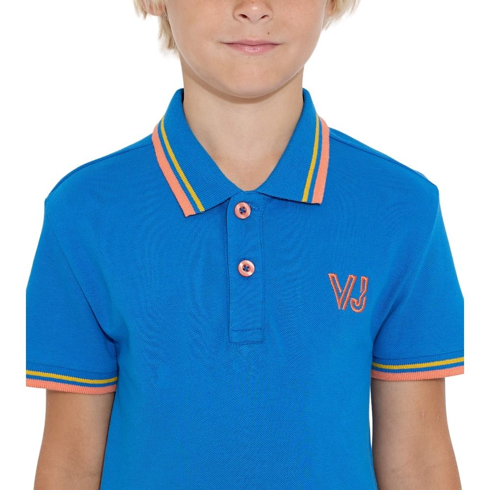 Victor and Jane - Boys' Short Sleeve Polo Shirt - Blue