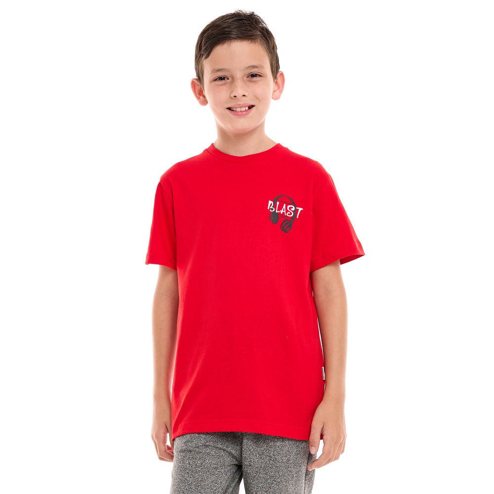 Victor and Jane - 2pc-Set - Boys T-Shirt And Shorts - Red/Grey