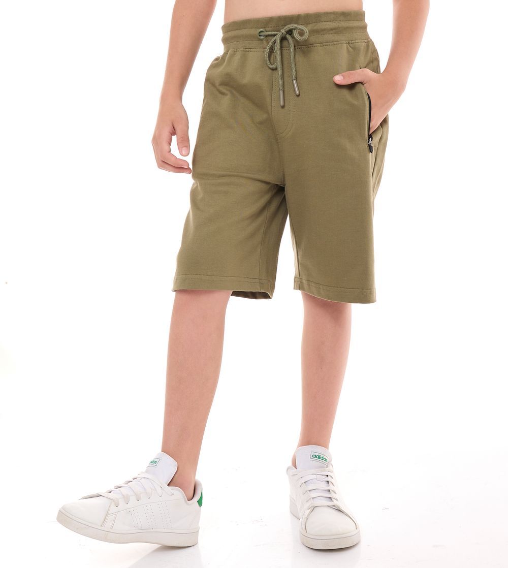 Victor and Jane - 2pc-Set - Boy's T-Shirt And Shorts - Off-White/Olive