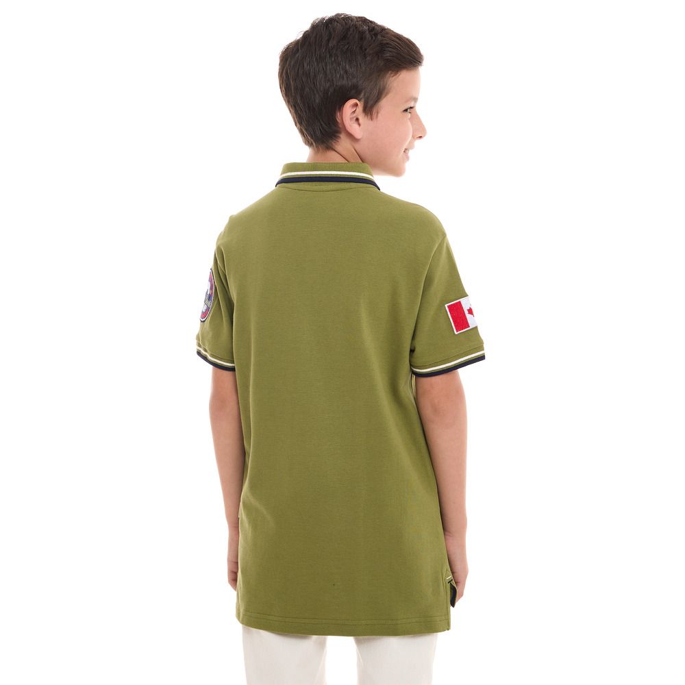 Victor and Jane - Classic Style Polo Shirt for Boys - Green