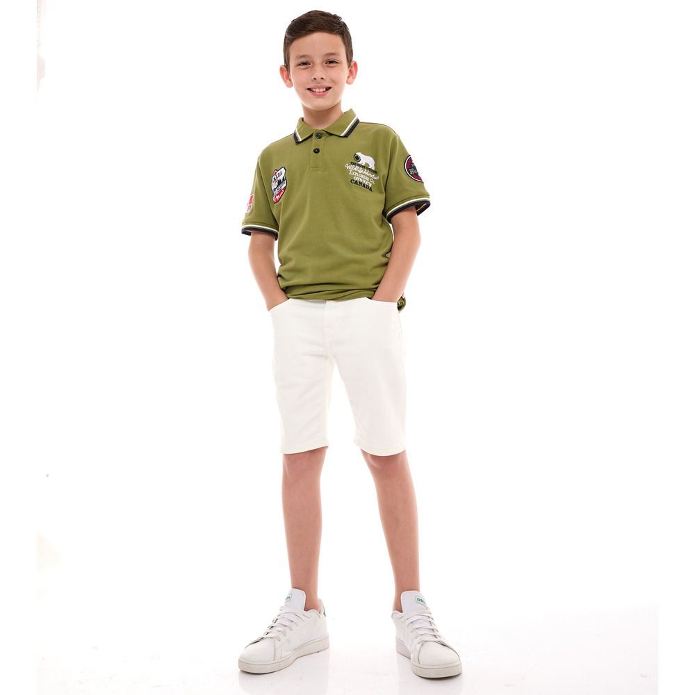 Victor and Jane - Classic Style Polo Shirt for Boys - Green