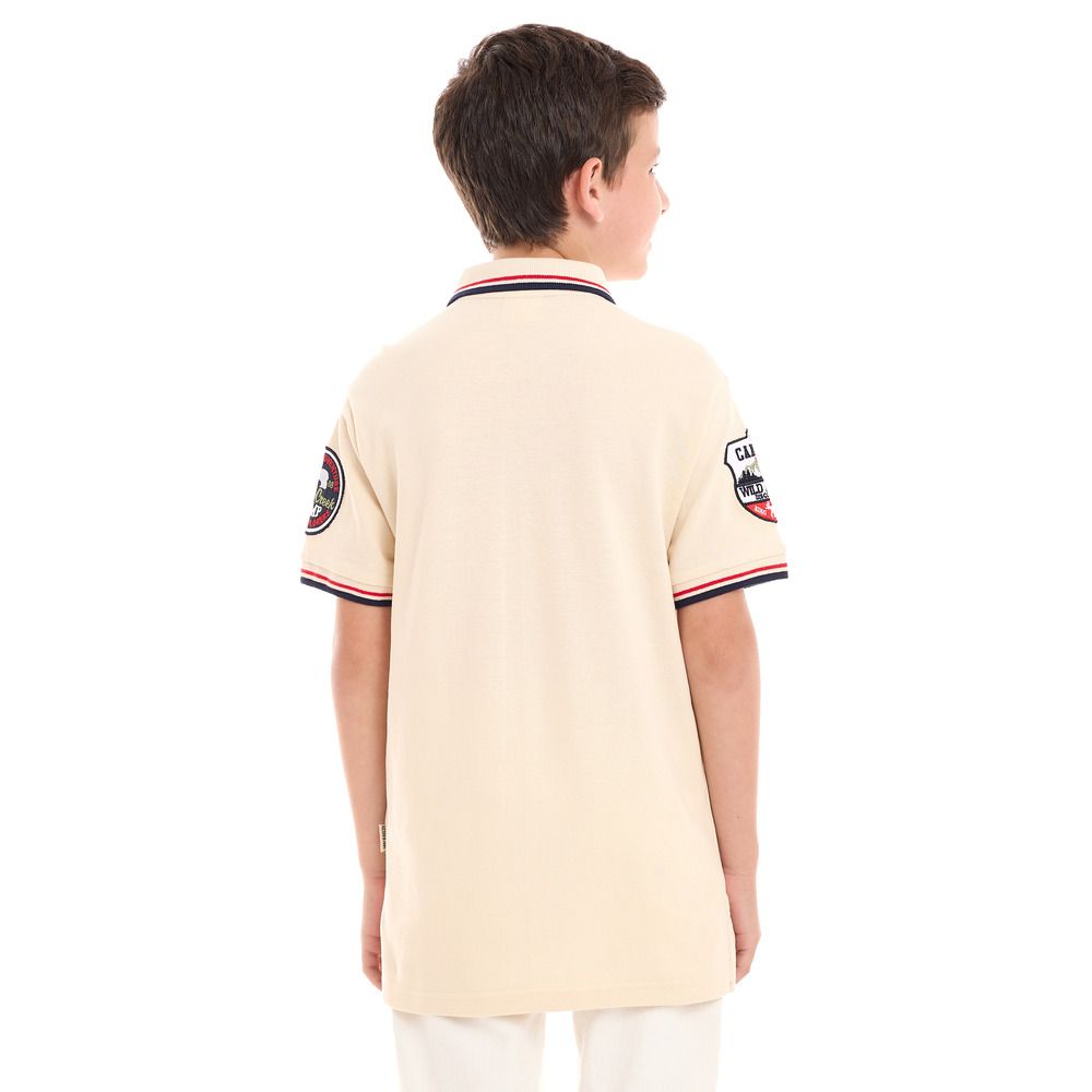 Victor and Jane - Classic Style Polo Shirt For Boys - Cream