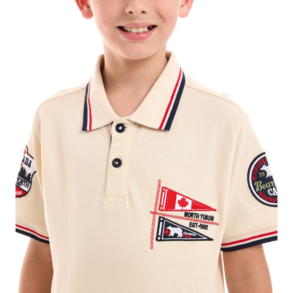 Victor and Jane - Classic Style Polo Shirt For Boys - Cream