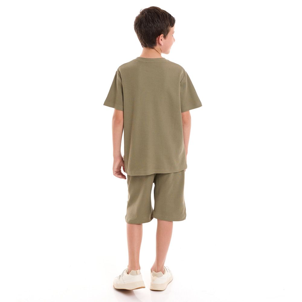 Victor and Jane - 2pc-Set - Boy's T-Shirt And Shorts - Green