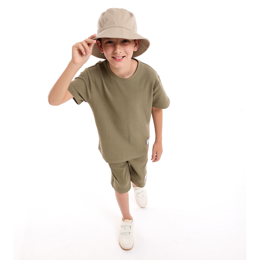 Victor and Jane - 2pc-Set - Boy's T-Shirt And Shorts - Green