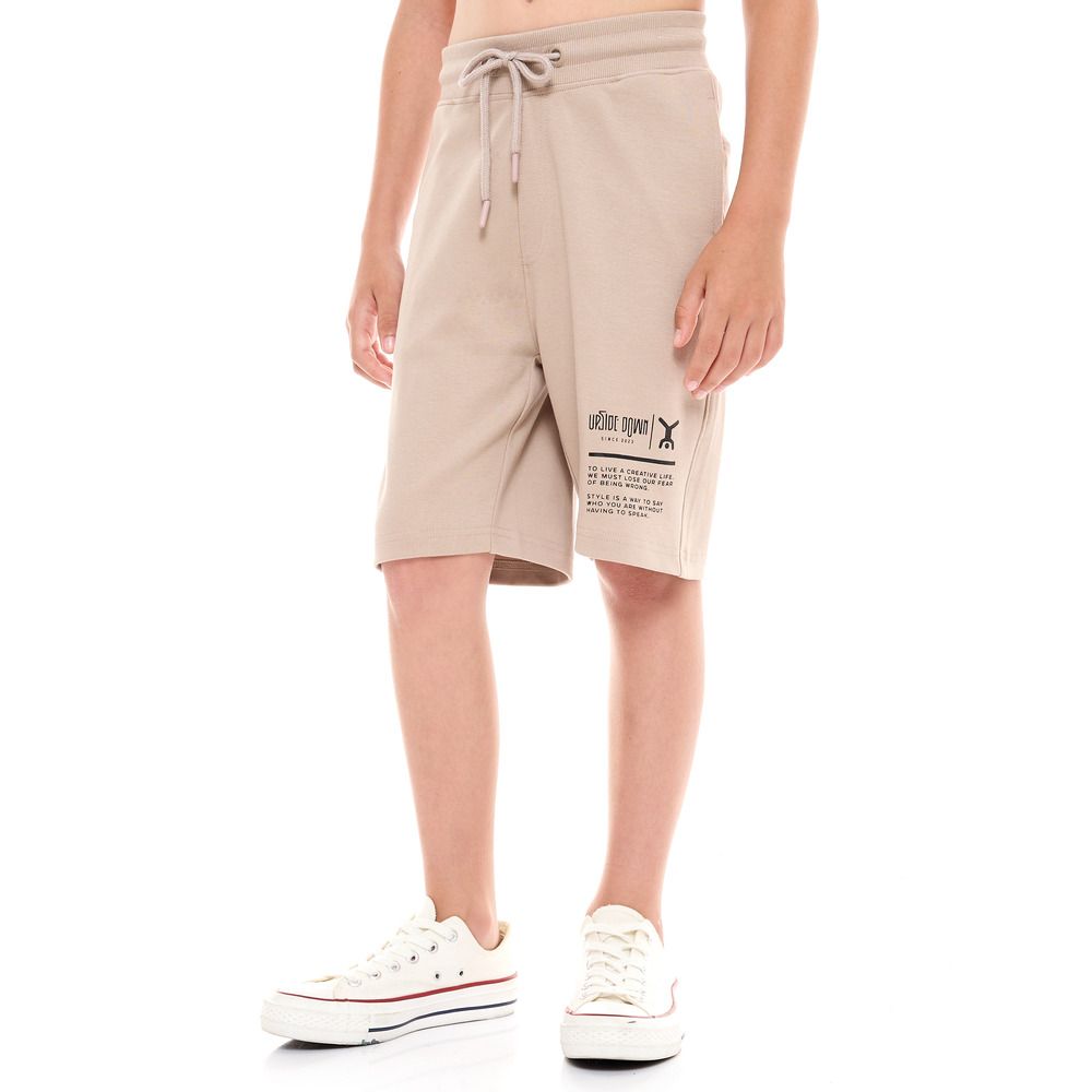 Victor and Jane - Boys Comfy T-Shirt & Shorts 2-Piece Set - Sand