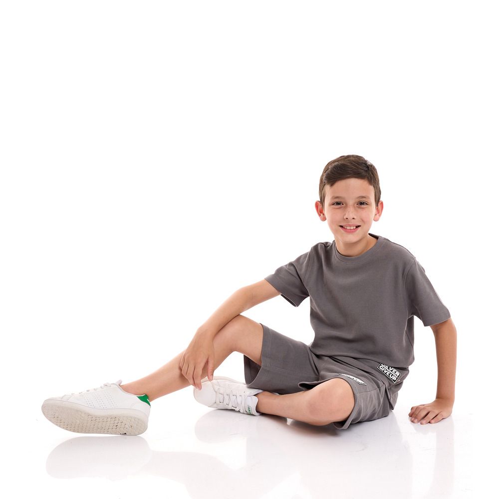 Victor and Jane - Boys Comfy T-Shirt & Shorts 2-Piece Set - Sand