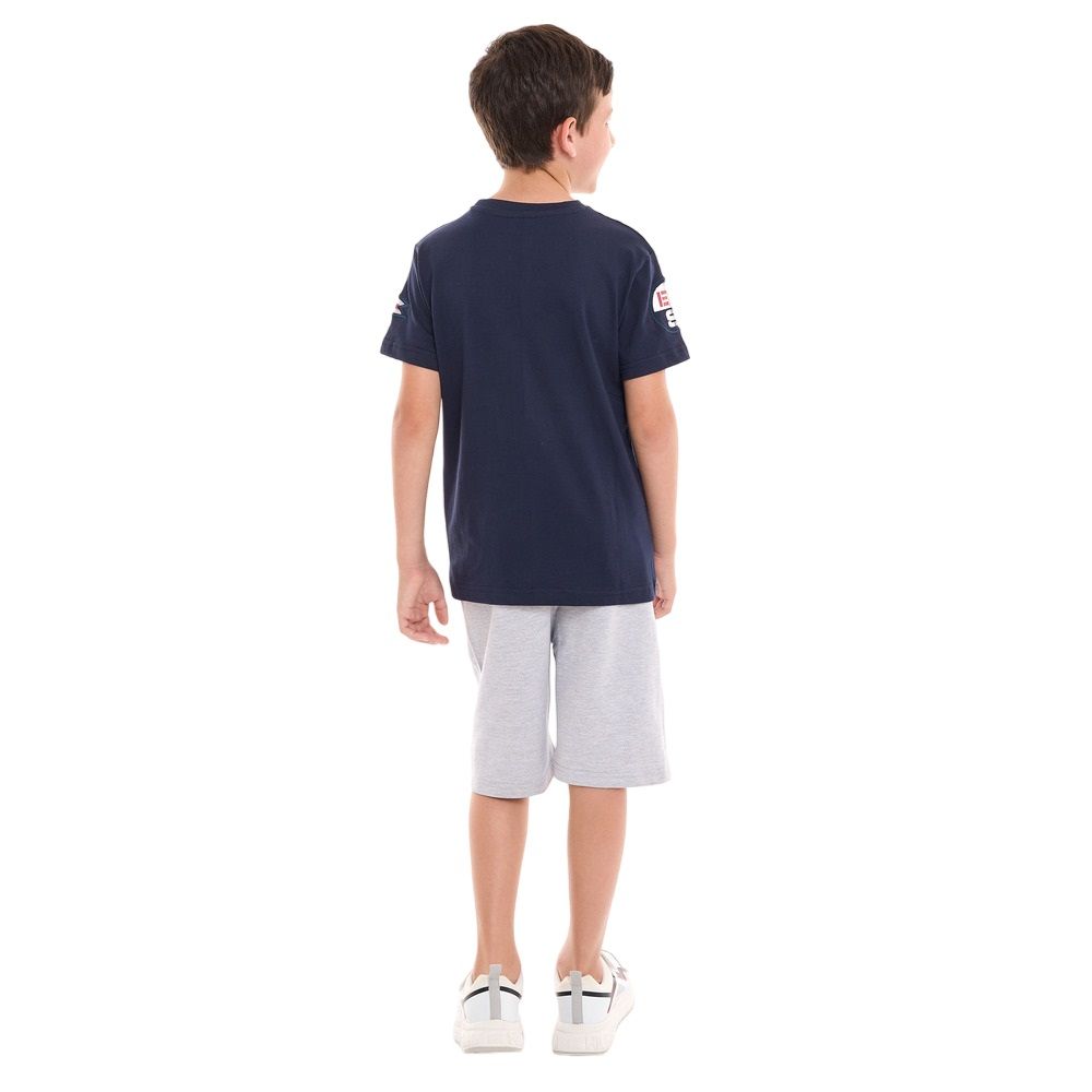 Victor and Jane - 2pc-Set - Boys T-Shirt And Shorts - Navy/Grey