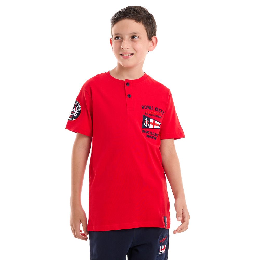 Victor and Jane - 2pc-Set - Boys T-Shirt And Joggers - Red/Navy