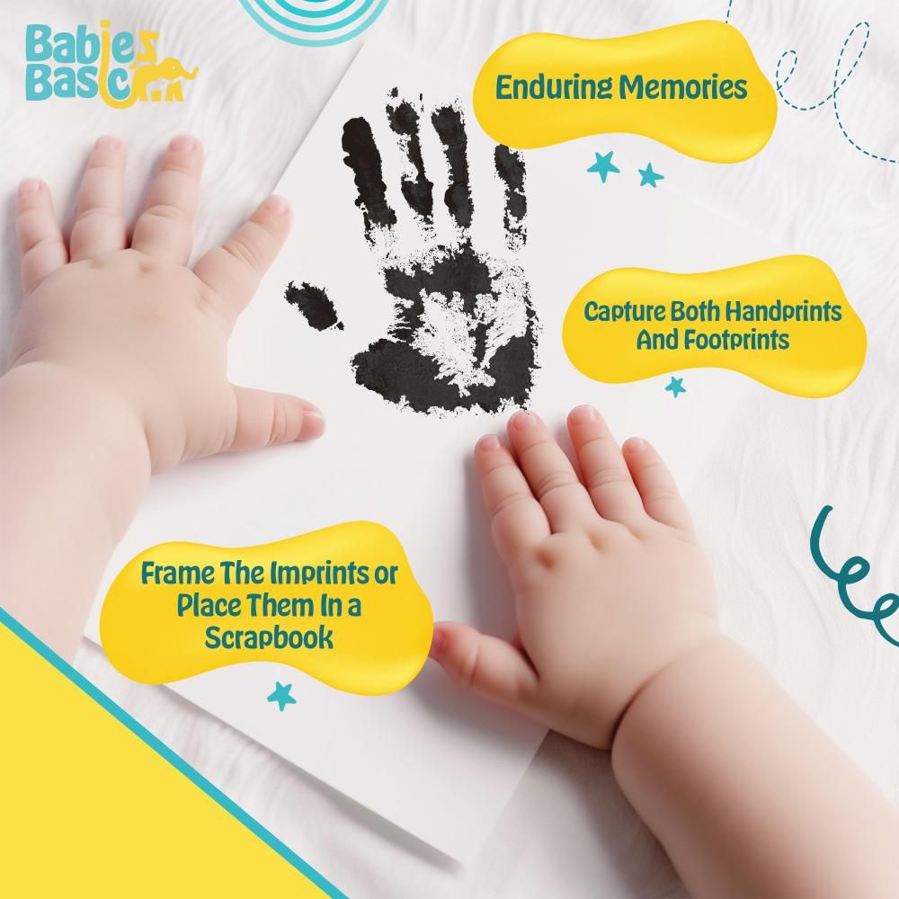 Babies Basic - Clean Fingerprint w/ Two Imprint Cards - 12.5cm - Black