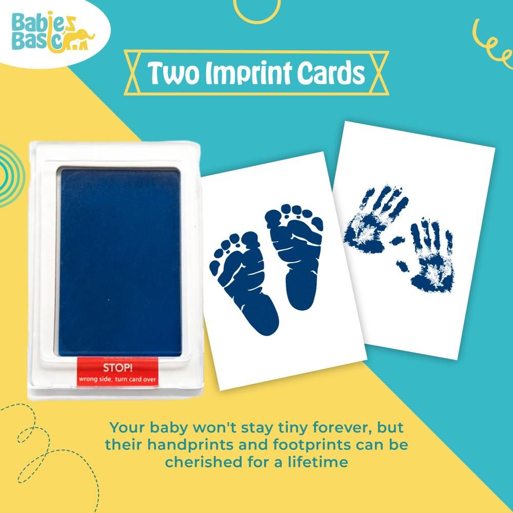 Babies Basic - Clean Fingerprint w/ Two Imprint Cards - 12.5cm - Navy Blue