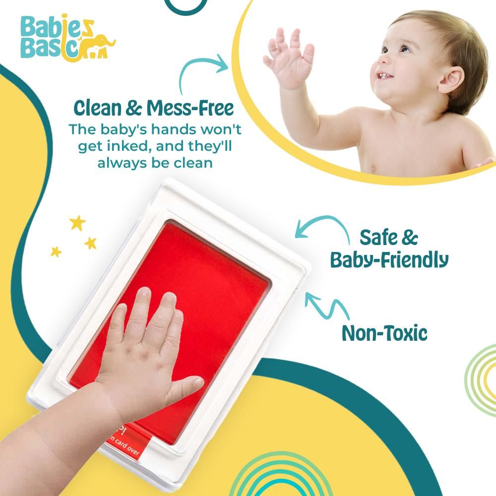 Babies Basic - Clean Fingerprint w/ Two Imprint Cards - 12.5cm - Red