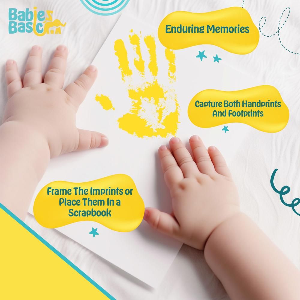 Babies Basic - Clean Fingerprint w/ Two Imprint Cards - 12.5cm - Yellow