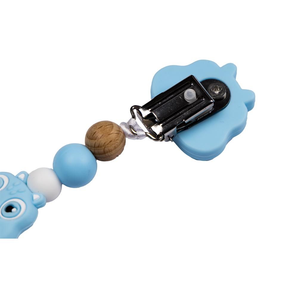 Babies Basic - Customized Pacifier Clip - Dino - Blue