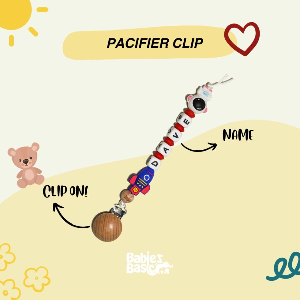 Babies Basic - Customized Pacifier Clip - Astronaut - Blue