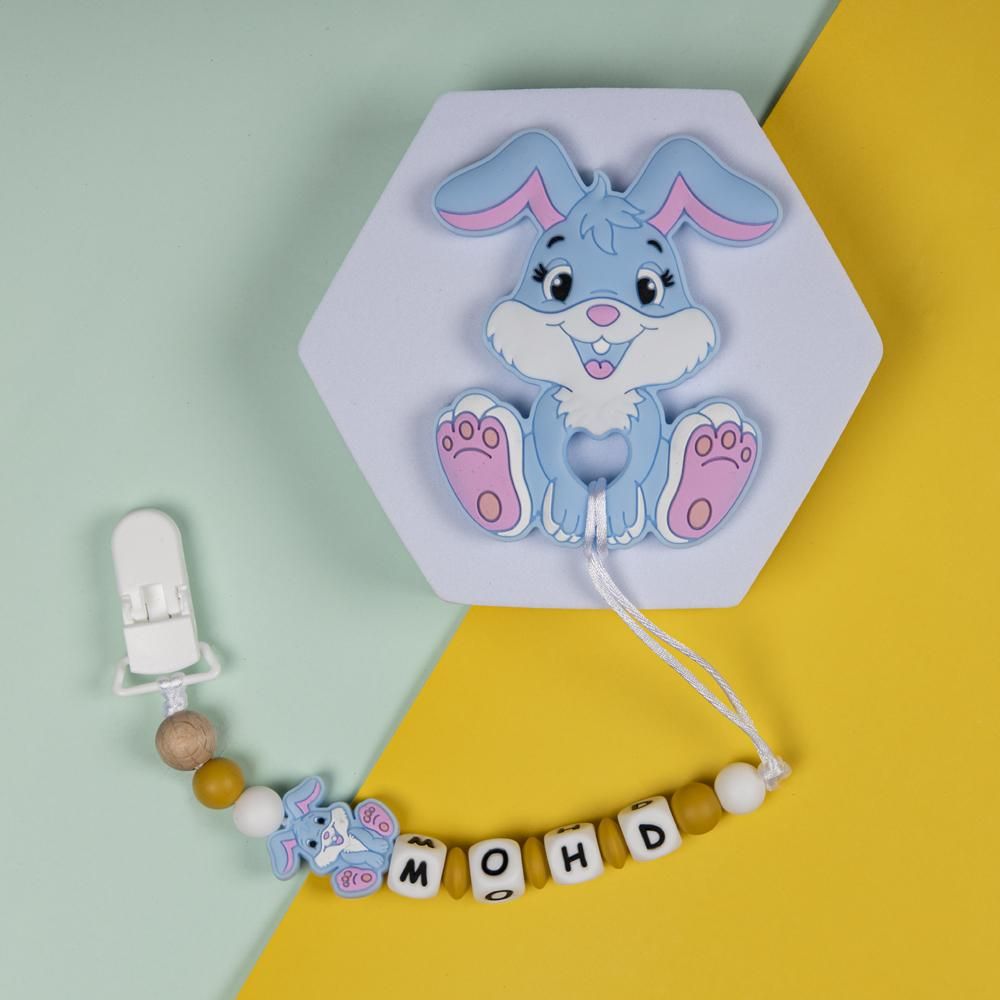 Babies Basic - Customized Pacifier Clip - Bunny - Sky Blue