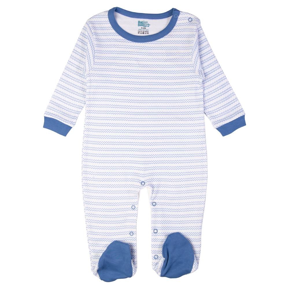 Babies Basic - 5pc Set - Bib, Romper, Mittens, Cap & Sleepsuit - Life is Better - Blue