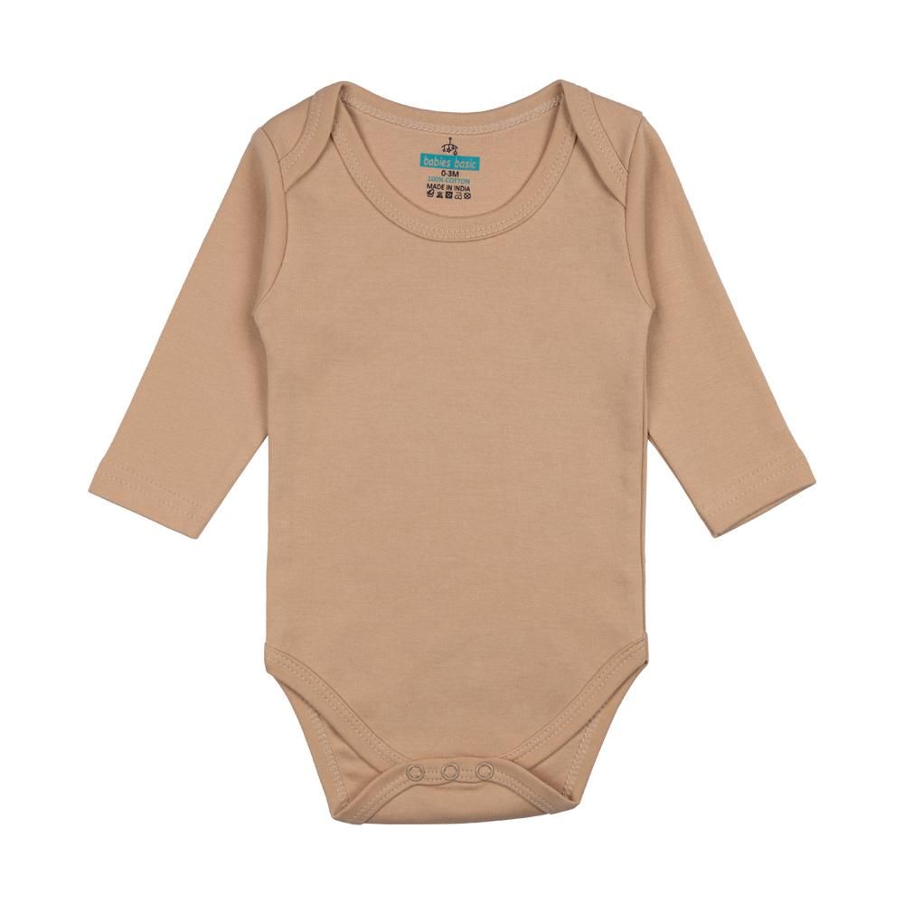 Babies Basic - 6pc-Set - 100% Cotton Boys Long Sleeves Bodysuit_Blue/Brown