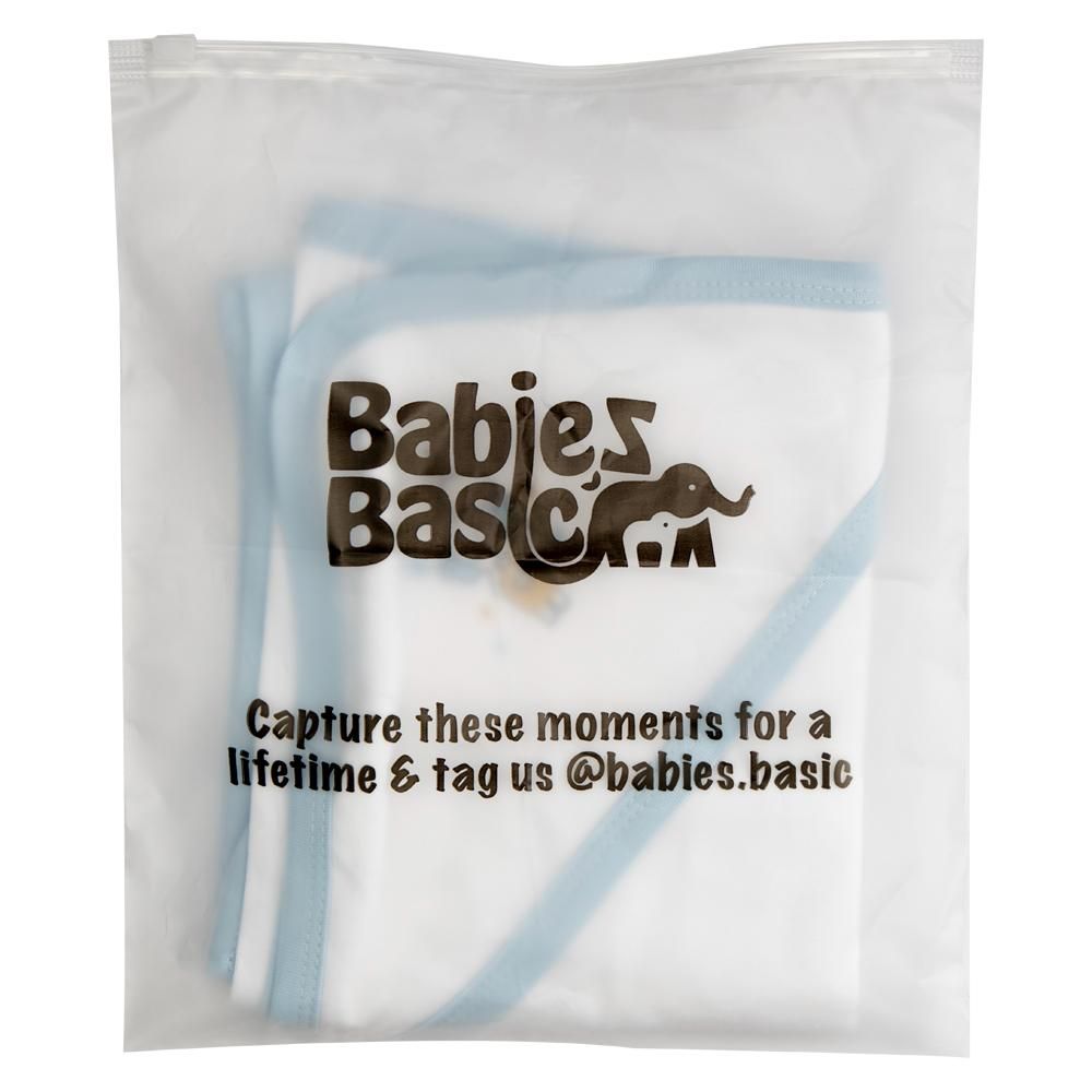 Babies Basic - Baby Cotton Blanket - White/Blue