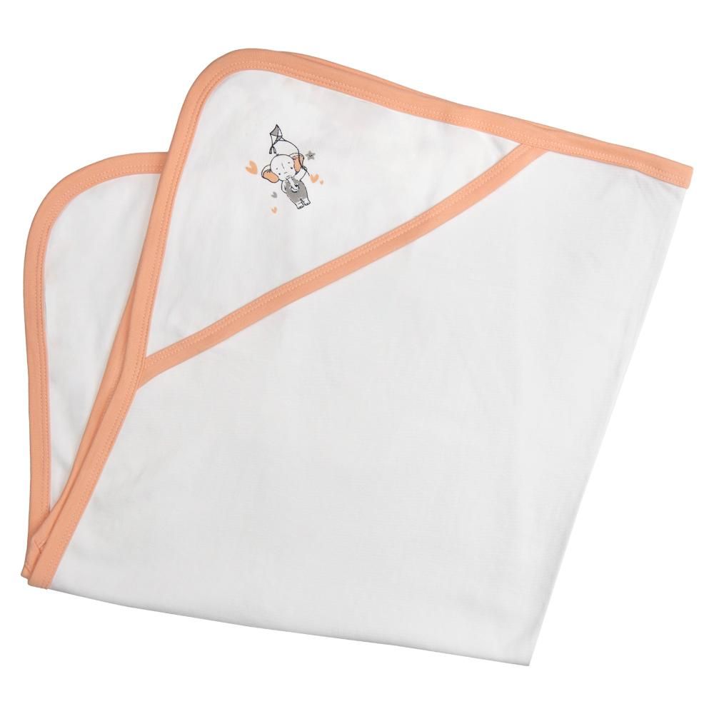 Babies Basic - Baby Cotton Blanket - White/Peach