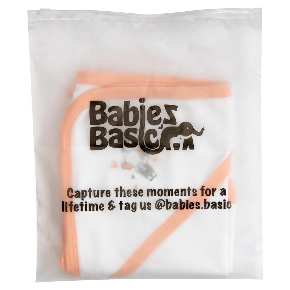 Babies Basic - Baby Cotton Blanket - White/Peach