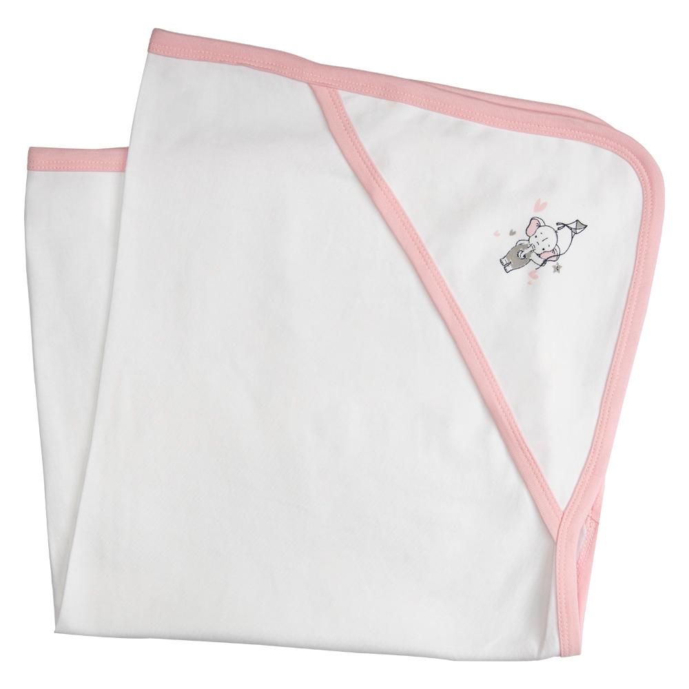 Babies Basic - Baby Cotton Blanket - White/Pink