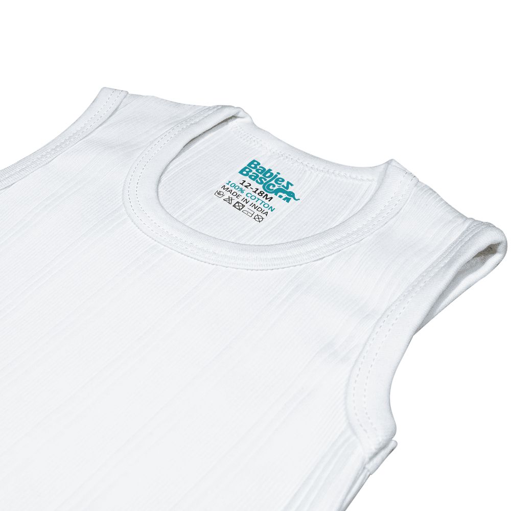 Babies Basic - 3pc-Set - Baby' Sleeveless Striped Bodysuit - White