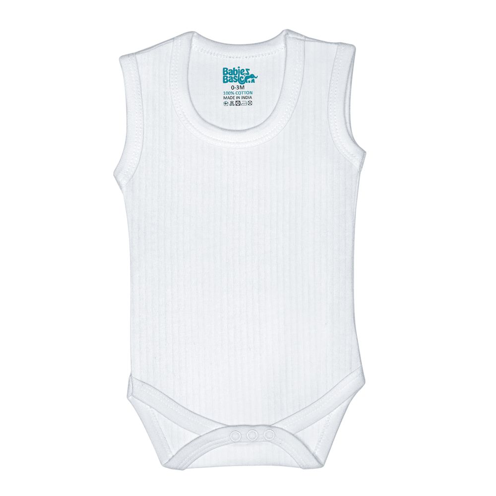 Babies Basic - 3pc-Set - Baby' Sleeveless Bodysuit - White