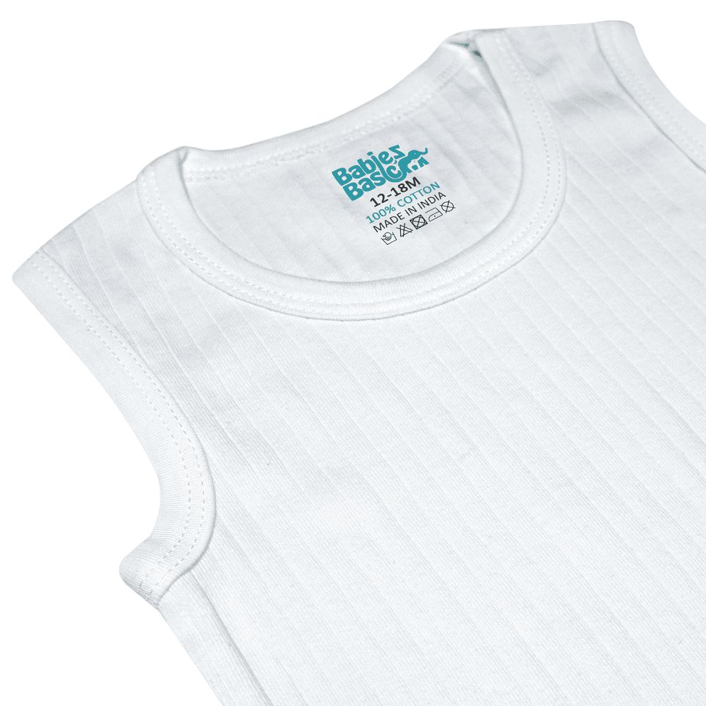 Babies Basic - 3pc-Set - Baby' Sleeveless Bodysuit - White