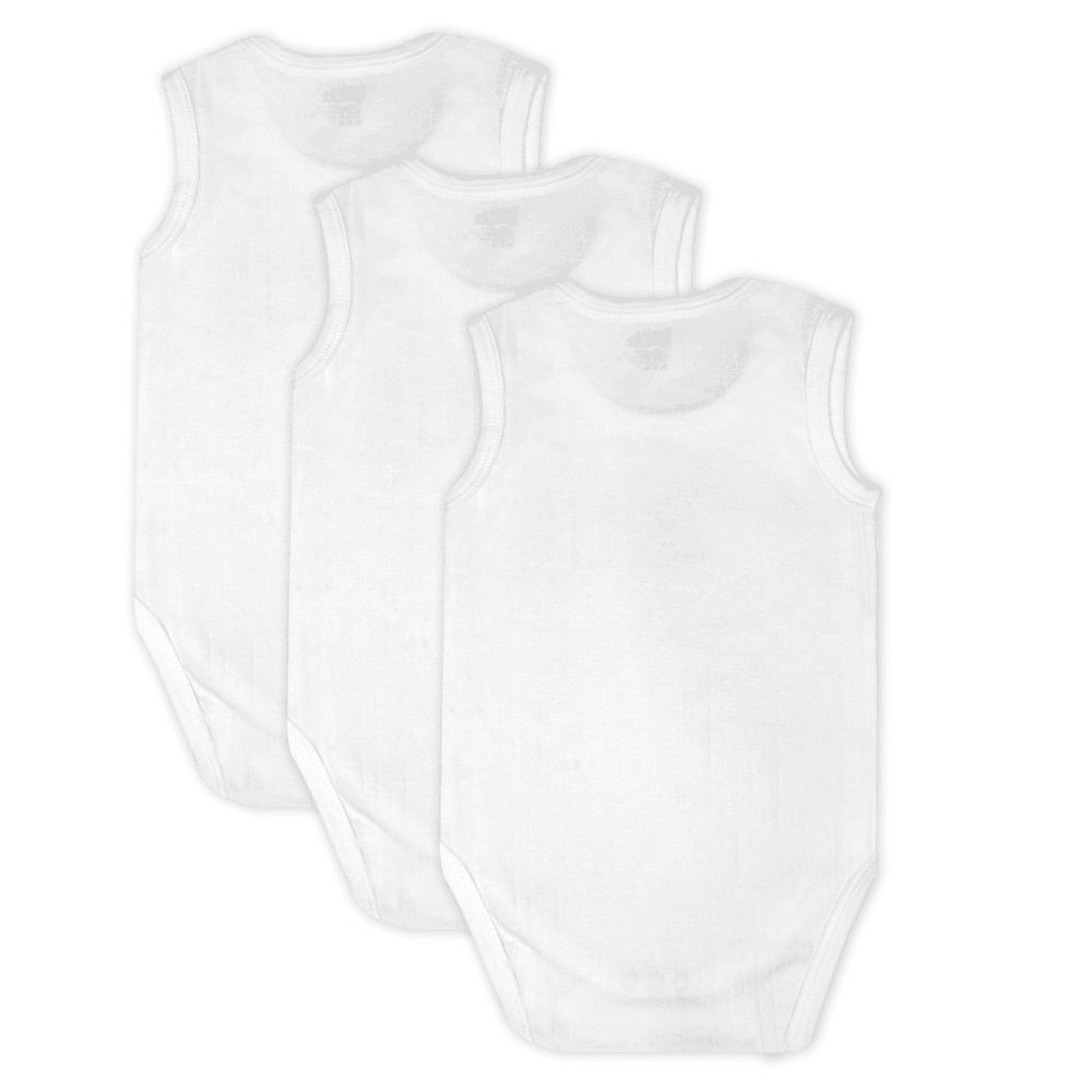 Babies Basic - 3pc-Set - Baby' Sleeveless Bodysuit - White