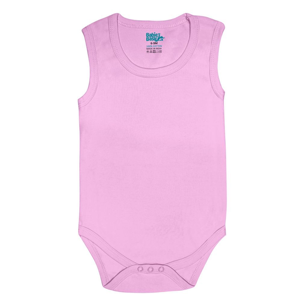 Babies Basic - 3pc-Set - Baby' Sleeveless Bodysuit - Pink/Lavender/Light Pink